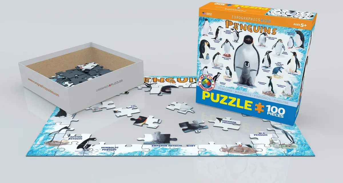 EuroGraphics Penguins 100 Piece Jigsaw Puzzle | Educational Toy for Kids 3-6 Years - view 3