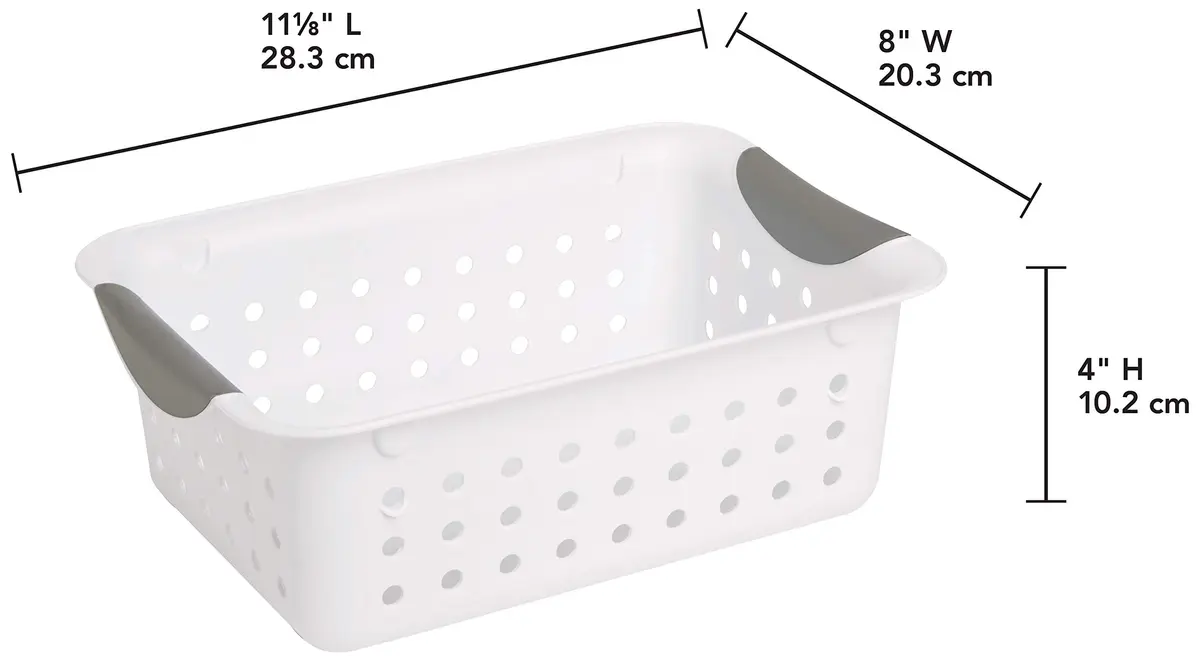 Sterilite Small Ultra Basket 27.61 cm (11.12"L x 8"W x 4"H) | Ventilated Storage for Home - view 3
