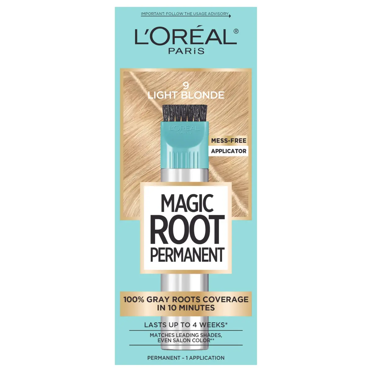 L'Oreal Paris Magic Root Permanent Hair Color Kit 9 Light Blonde - 10-Minute Gray Coverage - main product image