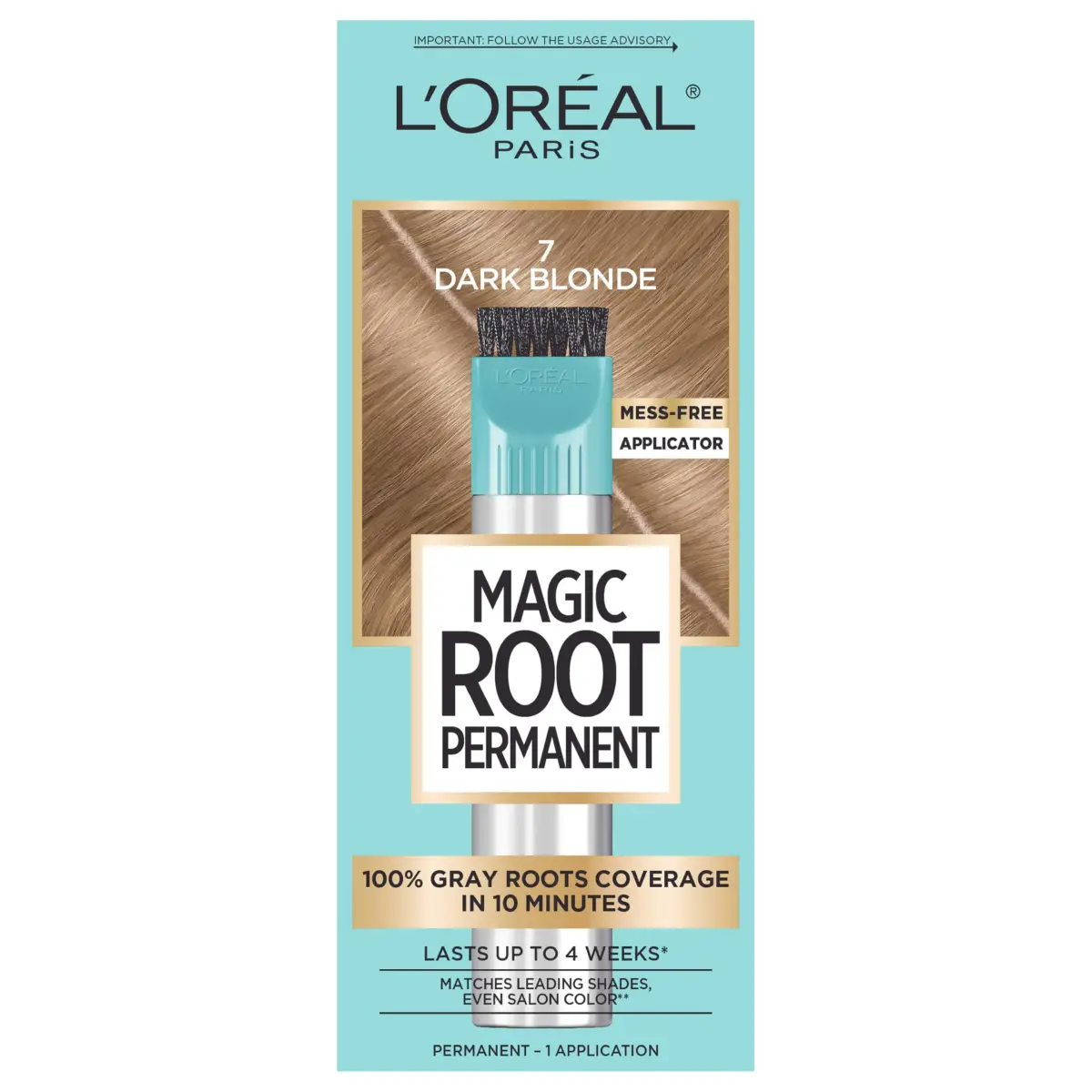 L'Oreal Paris Magic Root Permanent Hair Color Kit - 7 Dark Blonde, 10-Minute Gray Coverage - main product image