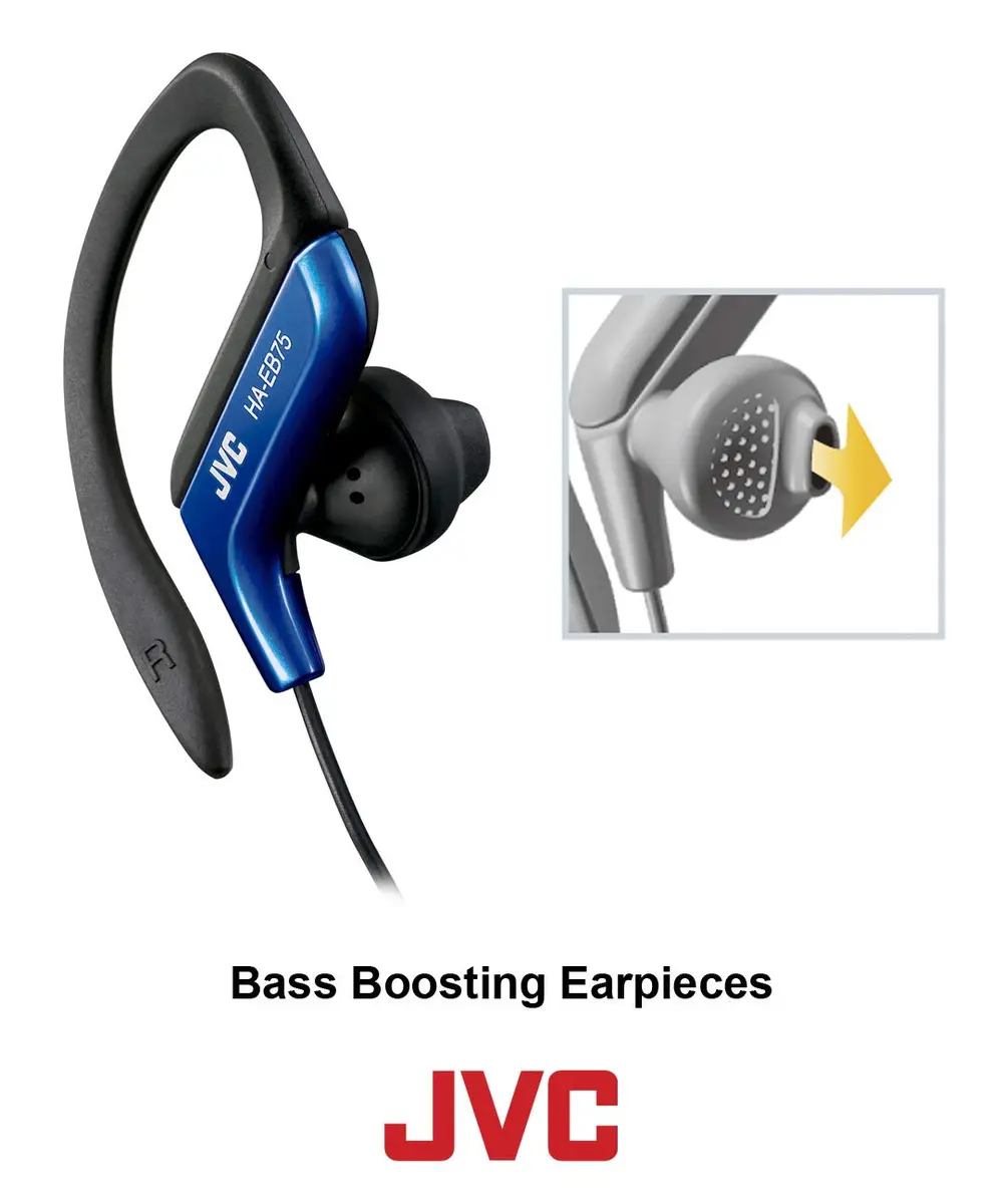 JVC Clip Style Headphone Blue Lightweight & Splash Proof Ear Clip 13.5mm Driver - view 2