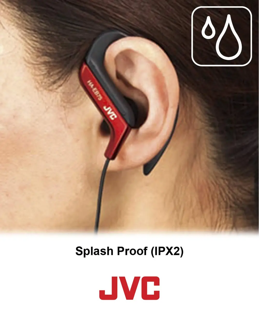JVC Sports Clip Headphone Black | Adjustable Earclip, Splash-Proof, 13.5mm Driver - view 7