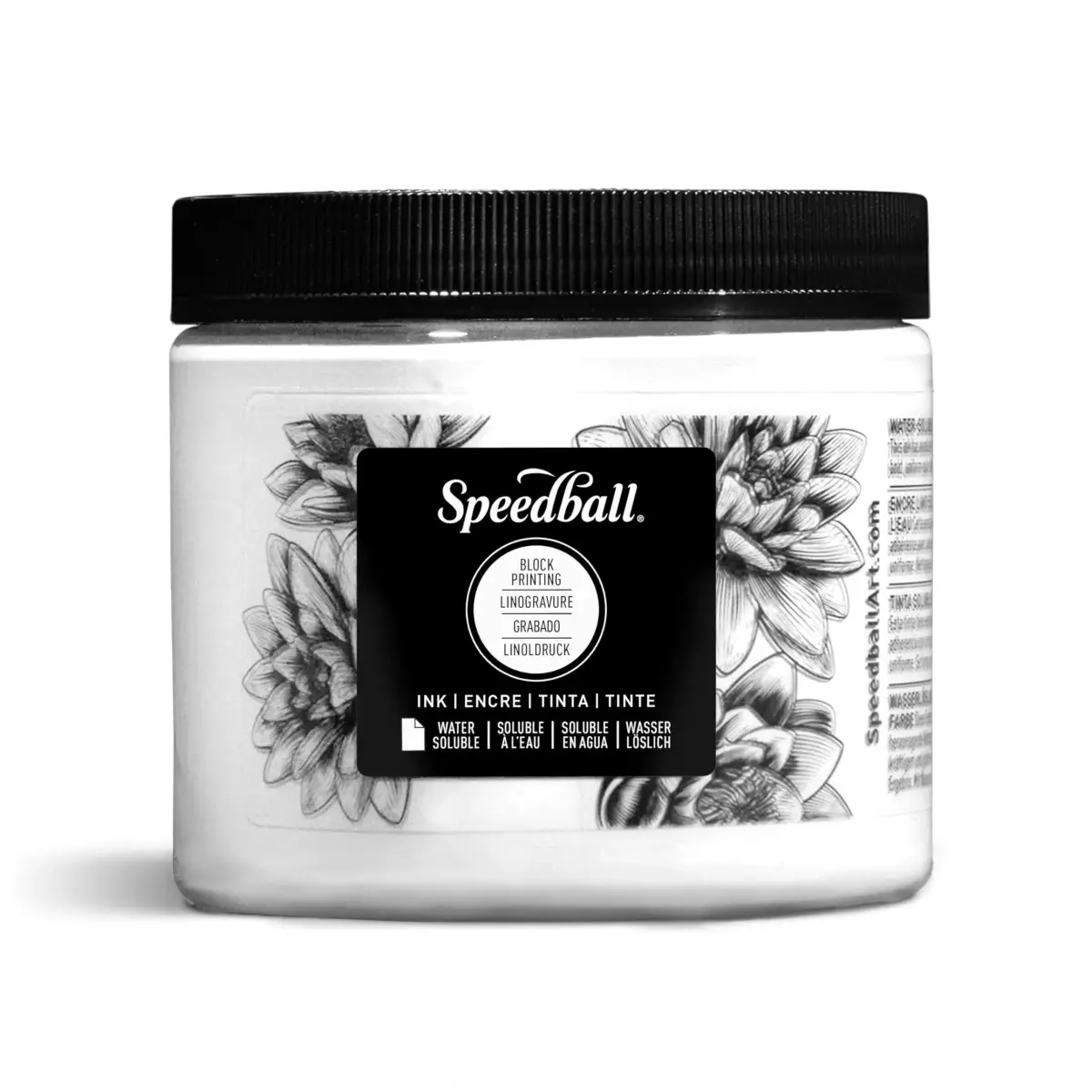 Speedball Water Soluble Block Printing Ink, White, 16 fl oz Jar - Vibrant, Easy-Mixing Formula - main product image