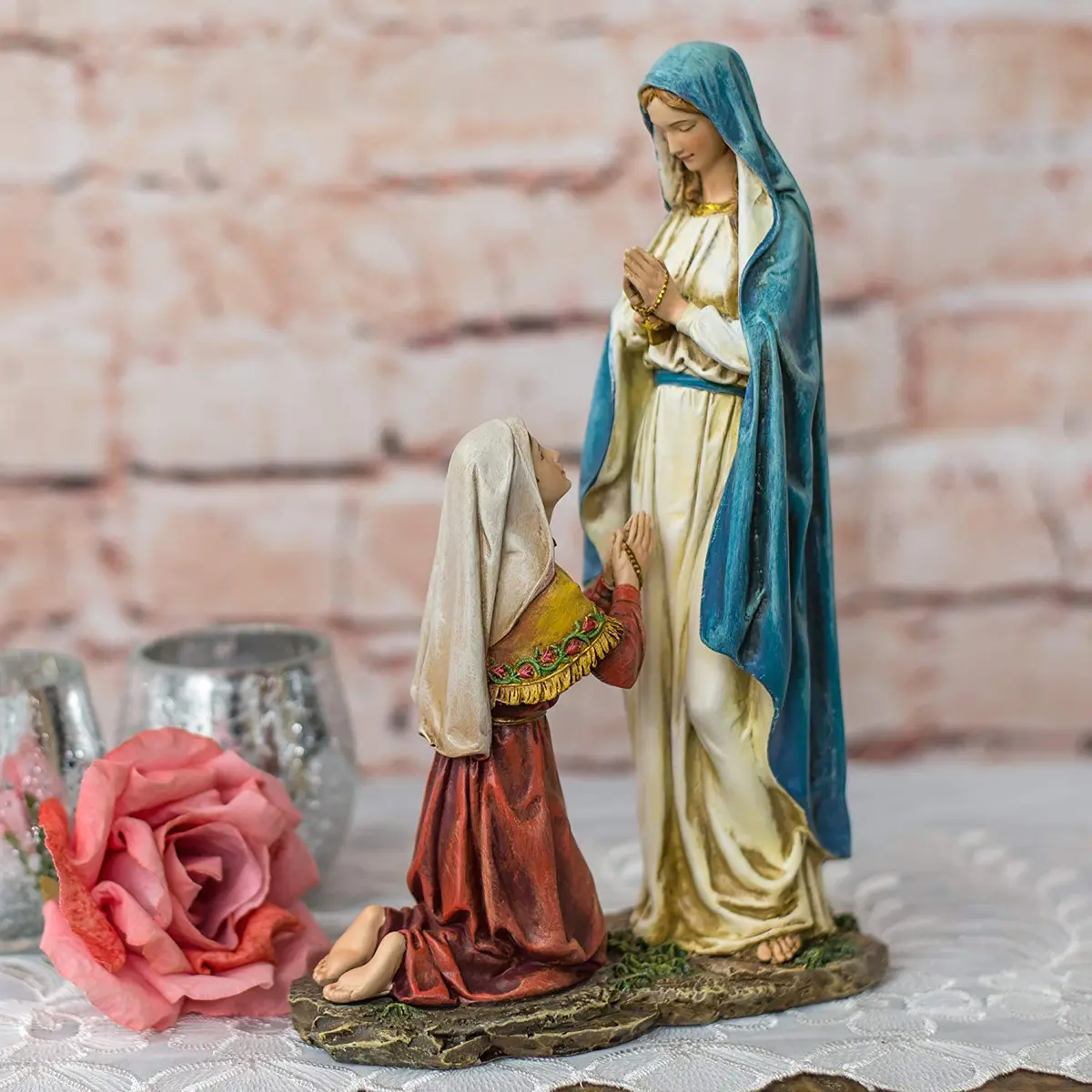 Roman Our Lady of Lourdes Statue 10.5" | Faith Decor for Prayer Spaces - view 2