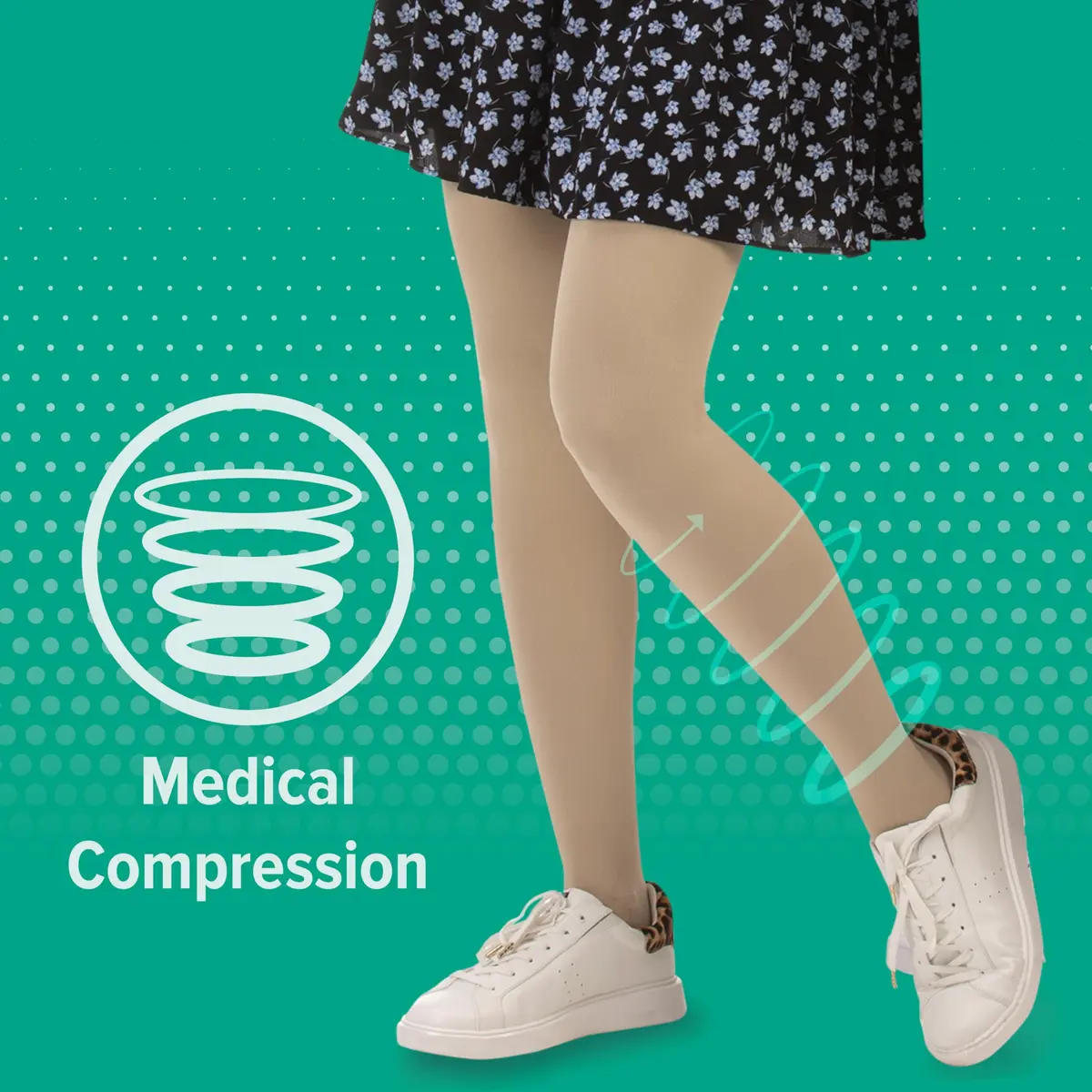 Juzo Basic 4411 Pantyhose Compression 20-30 mmHg Open Toe, Short | Support for Achy Legs & Swelling - view 5