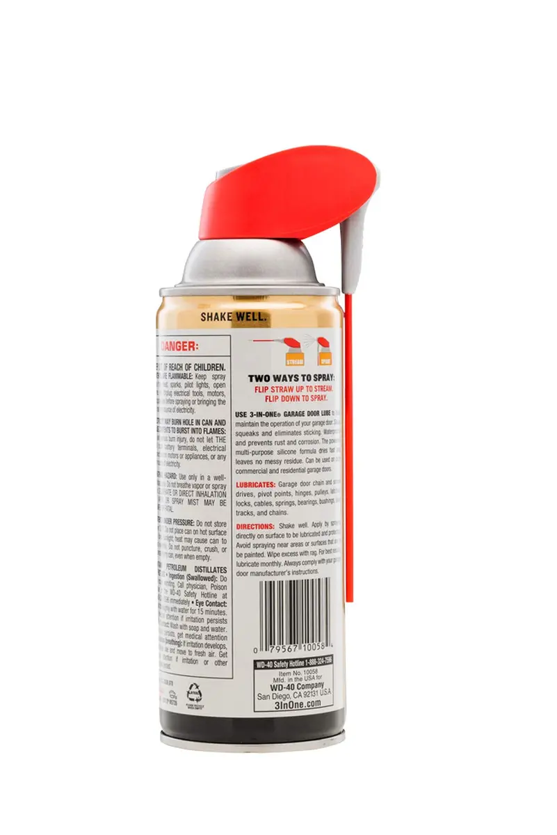 3-IN-ONE Garage Door Lubricant with SMART STRAW SPRAYS 2 WAYS, 11 OZ | High-Performance No-Mess Garage Door Lubricant - view 5