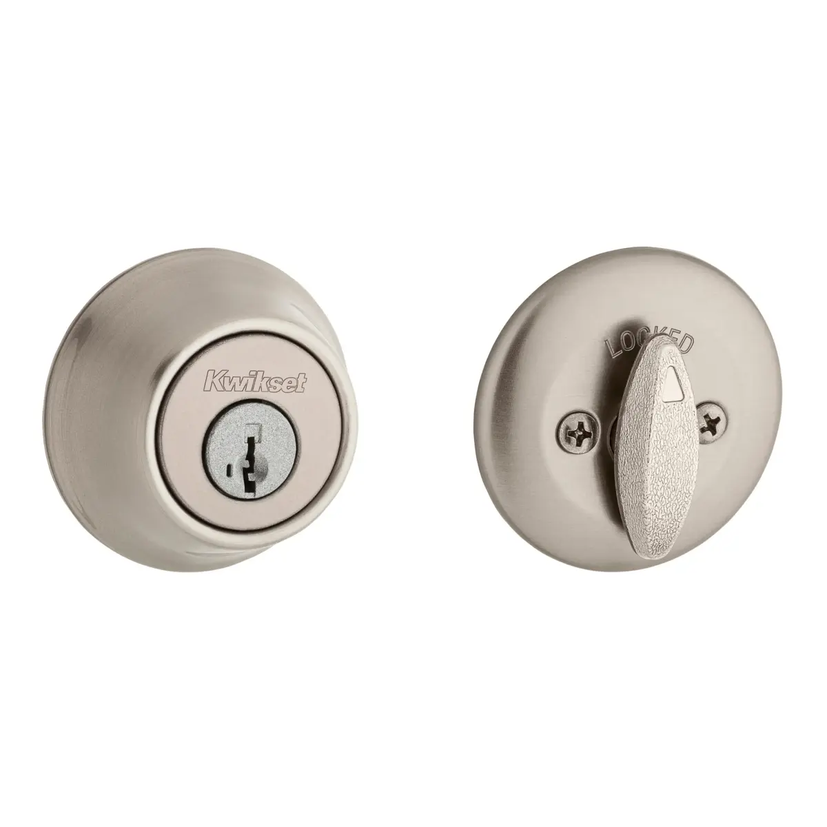 Kwikset 660 Single Cylinder Deadbolt, Satin Nickel Finish | Secure Indian Home Entry - view 2