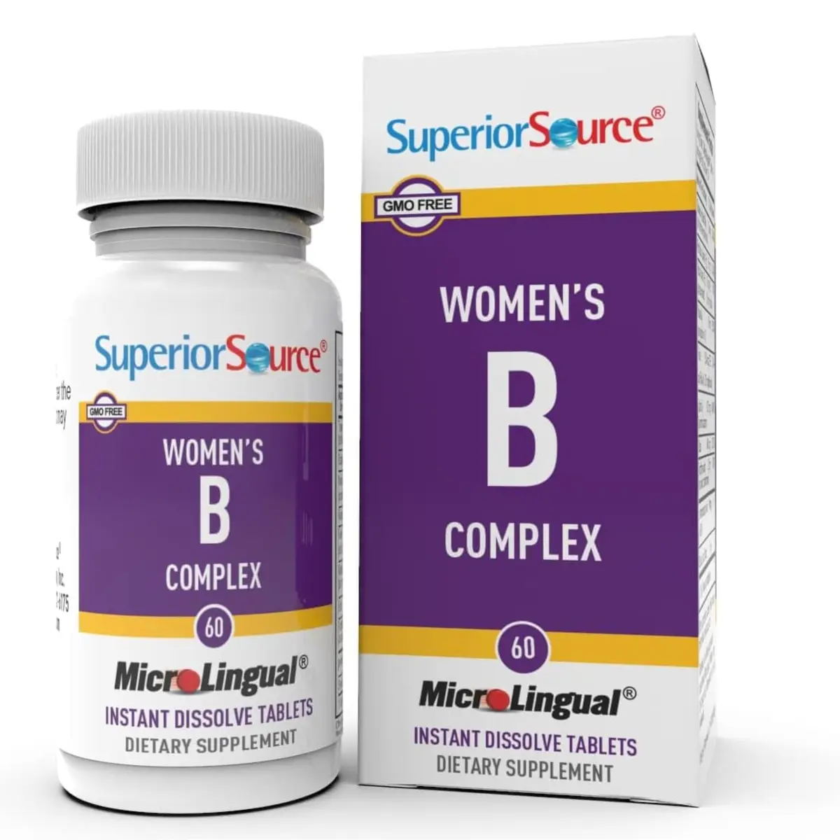 Superior Source Women's B Complex with B-12 and B-3, 60 Sublingual Tablets | Supports Energy & Heart Health - main product image