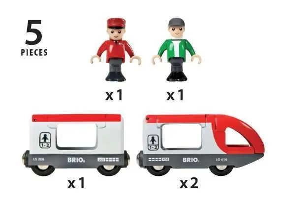 BRIO World 33505 Travel Train Set - 5 Piece Wooden Toy Set for Toddlers | Compatible with All BRIO Railway Toys - view 6