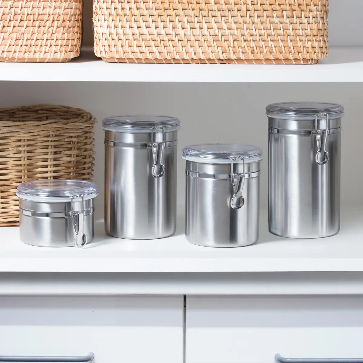 Oggi Stainless Steel Kitchen Canister 26 fl oz | Airtight Food Storage Container with See-Thru Lid - view 6