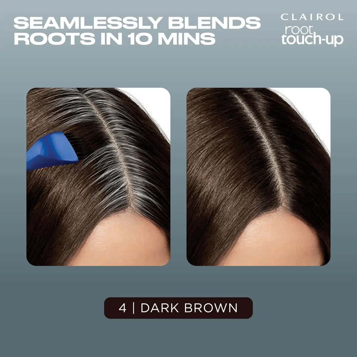 Clairol Root Touch Up Permanent Hair Dye 4 Dark Brown | 2-Pack, Easy 10-Minute Gray Coverage - view 3