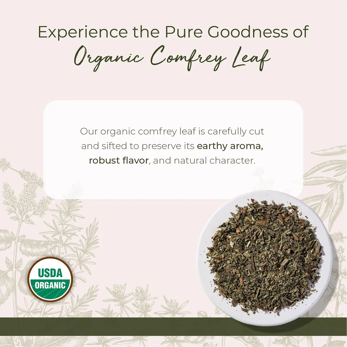 Starwest Botanicals Organic Comfrey Leaf Cut and Sifted 16 Ounce (1 lb) | Herbal Topical & Infusion Use - view 2