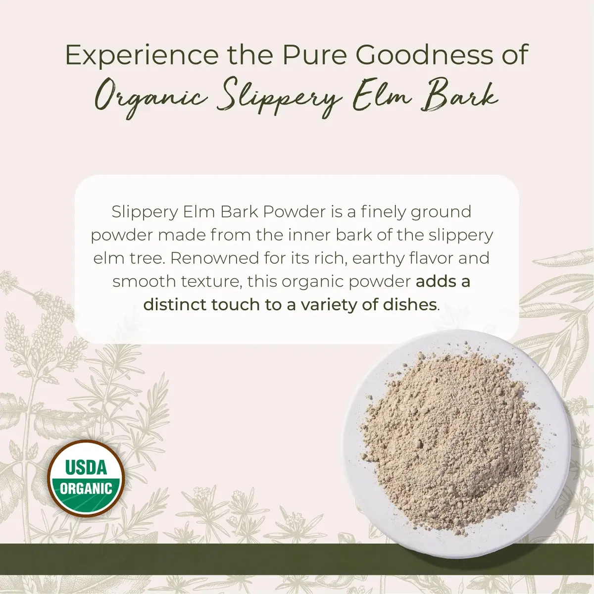 Starwest Botanicals Organic Slippery Elm Bark Powder 454g (1 lb) | Traditional Herb for Tea & Recipes - view 2