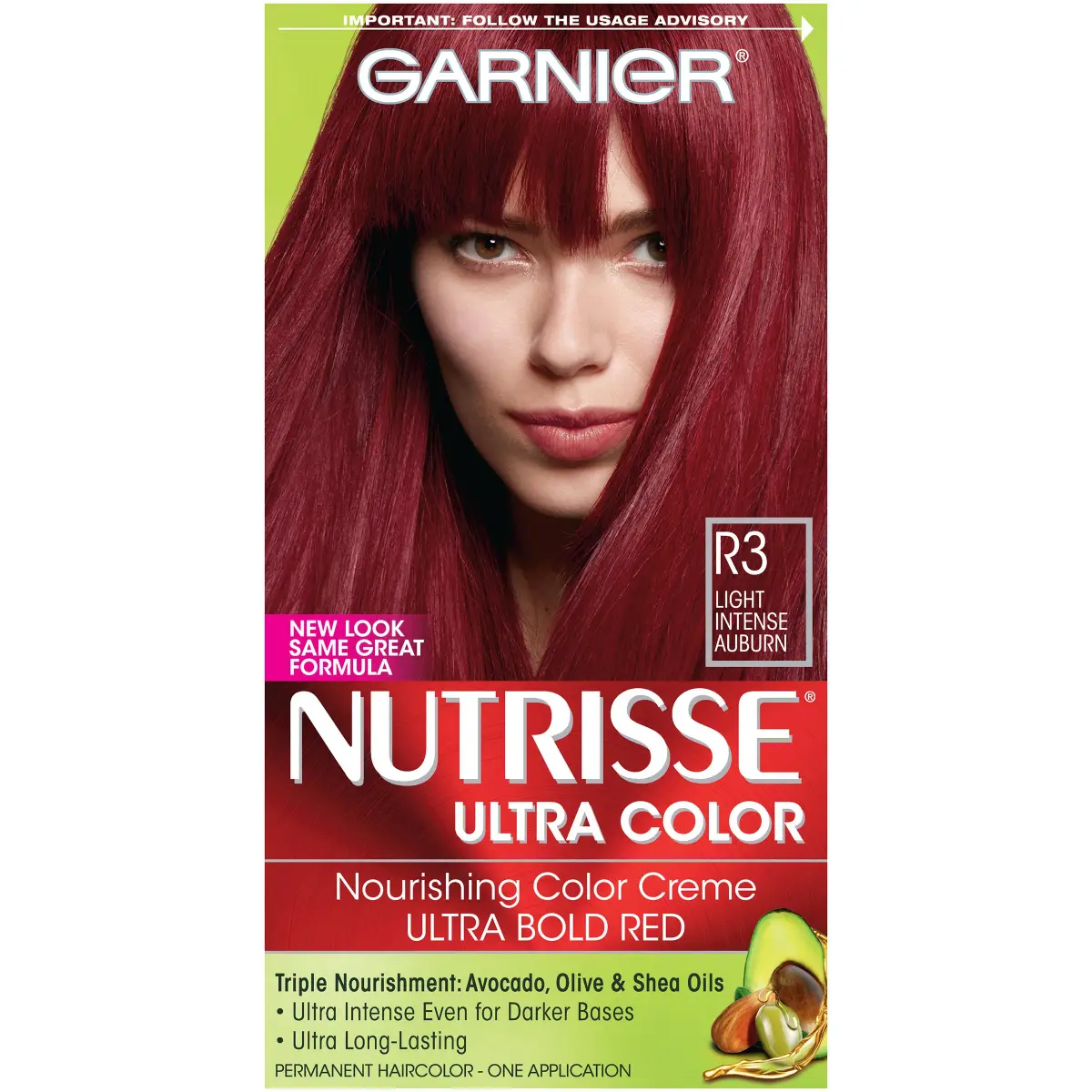 Garnier Nutrisse Ultra Color R3 Light Intense Auburn Hair Color Creme | Permanent Nourishing Formula - main product image