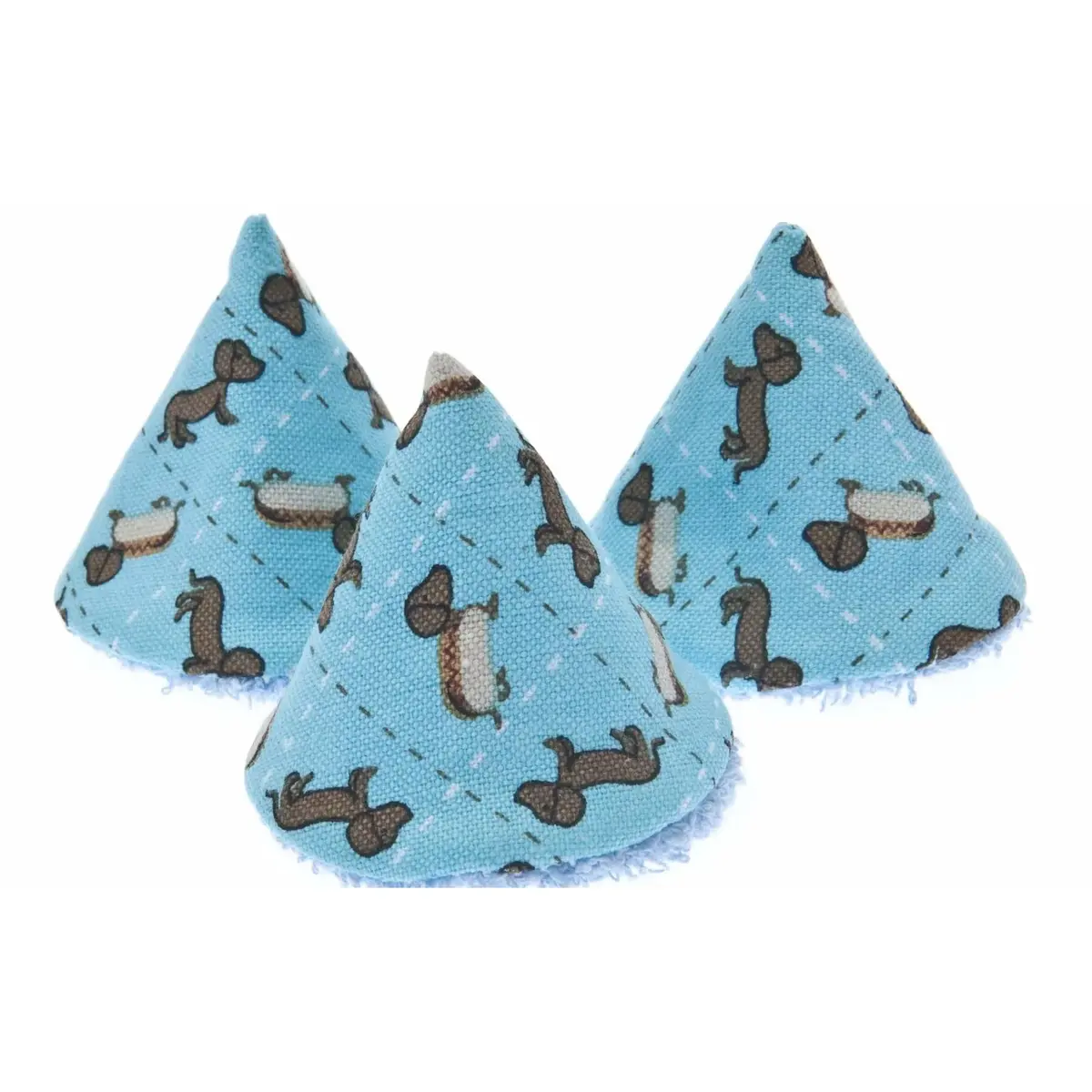 Beba Bean Pee Pee Teepee for Baby Boy - 5 Pack Wiener Dog Pattern | Reusable Cotton Diaper Changing Shields - main product image
