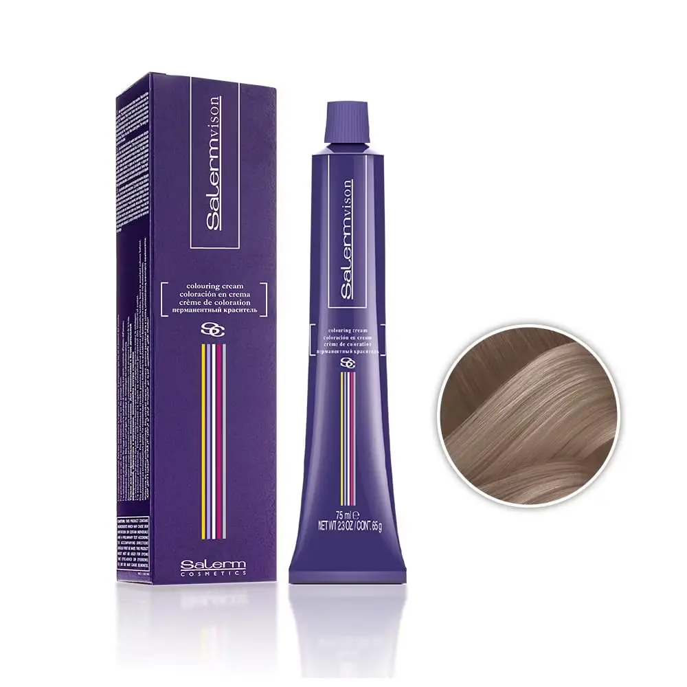 Salermvison Hair Coloring Cream #7.13 Iridescent Blonde 2.3 Ounce | Long-lasting, vibrant blonde with grey coverage - view 2