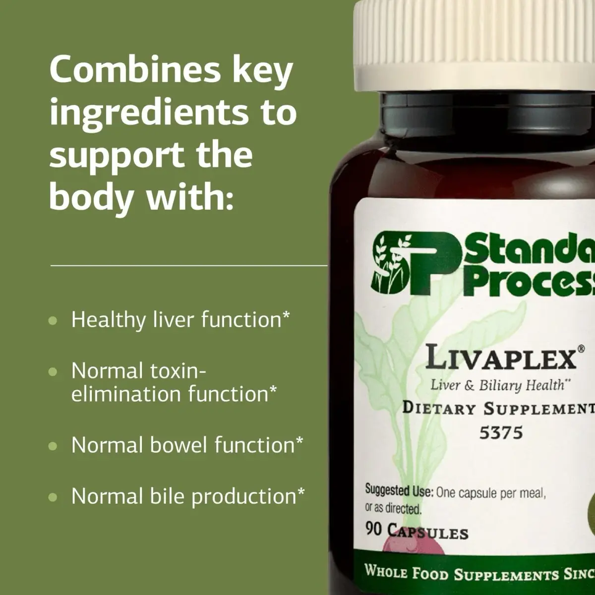 Standard Process Livaplex Liver Health Support Supplement 90 Capsules | Supports Digestion & Elimination - view 4