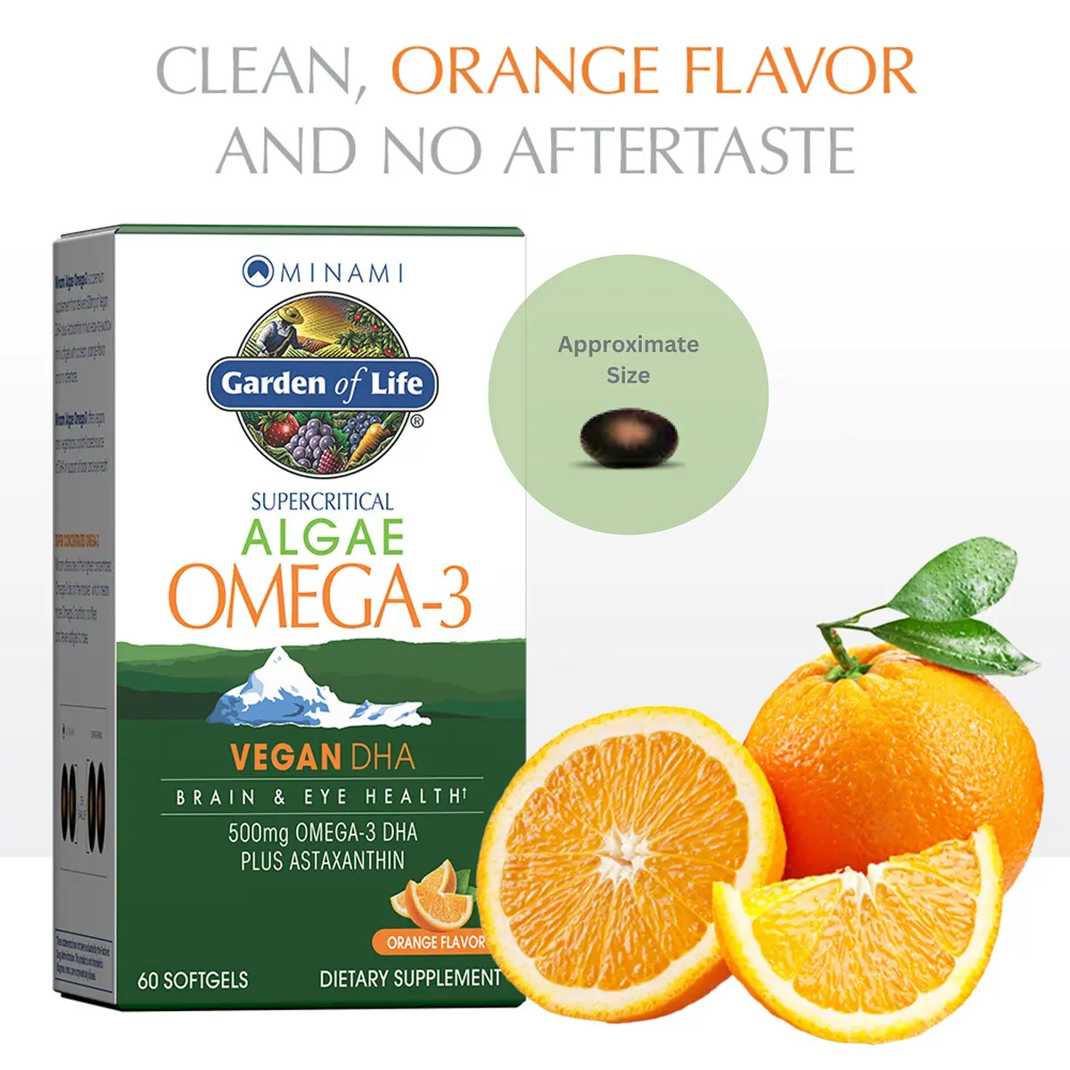 Garden of Life Minami Algae Omega 3 Vegan DHA, Orange, 60 Mini Softgels | Brain & Eye Health Support - view 5