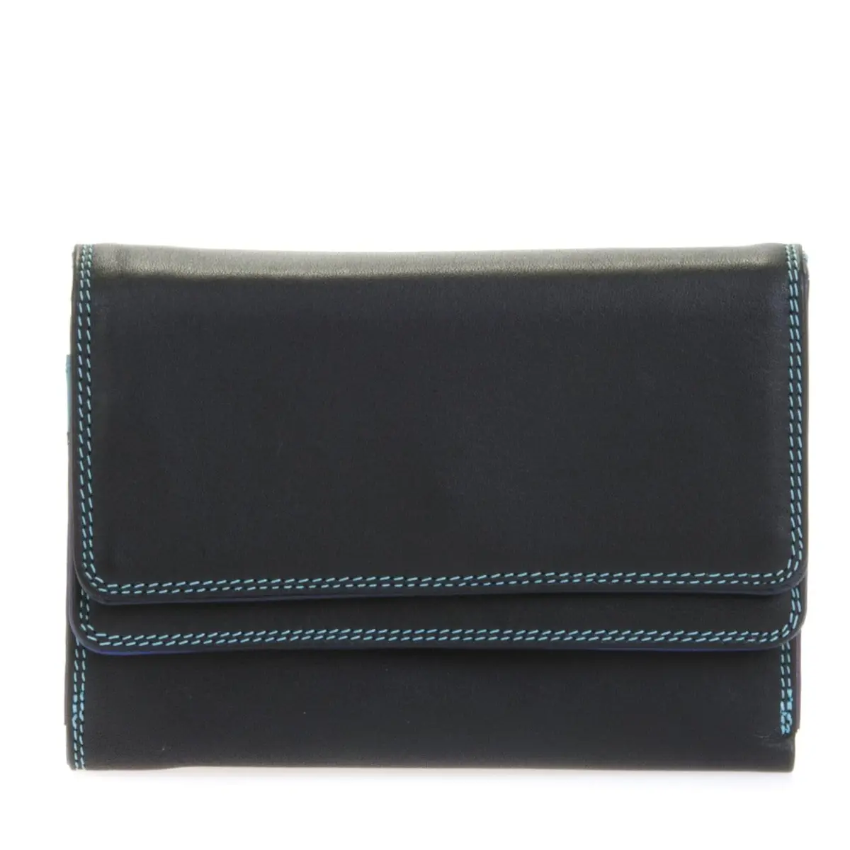 mywalit Double-Flap Wallet Leather Purse | 6 Credit Card Slots | ID Window, Coin Pockets & Pen | Black Pace | Compact & Stylish - main product image