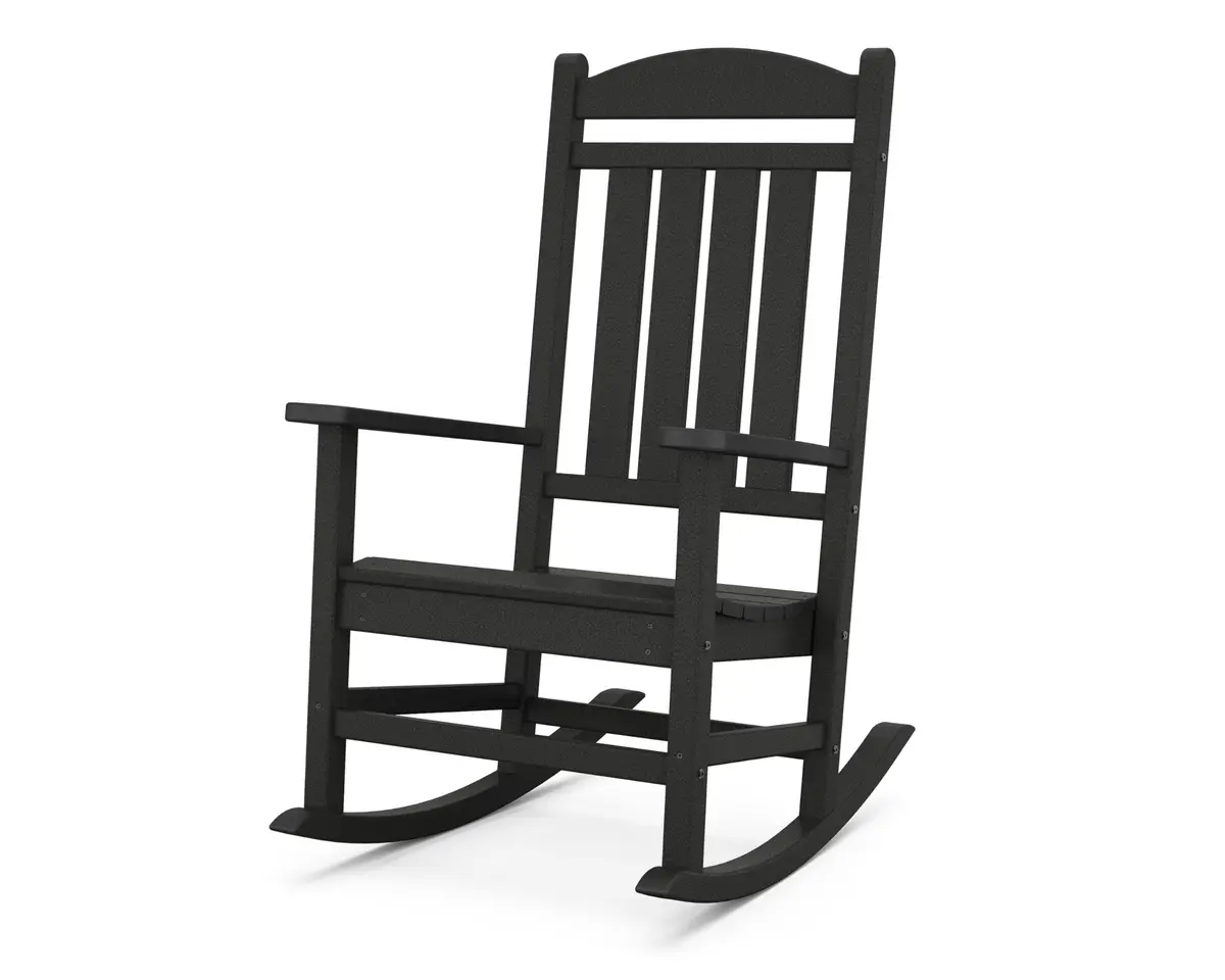 Polywood Presidential Rocking Chair in Black | Durable HDPE Outdoor Furniture (70-120 chars) - main product image