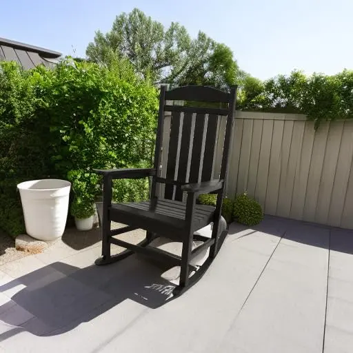Polywood Presidential Rocking Chair in Black | Durable HDPE Outdoor Furniture (70-120 chars) - view 6