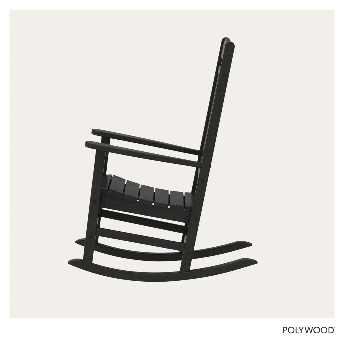 Polywood Presidential Rocking Chair in Black | Durable HDPE Outdoor Furniture (70-120 chars) - view 7