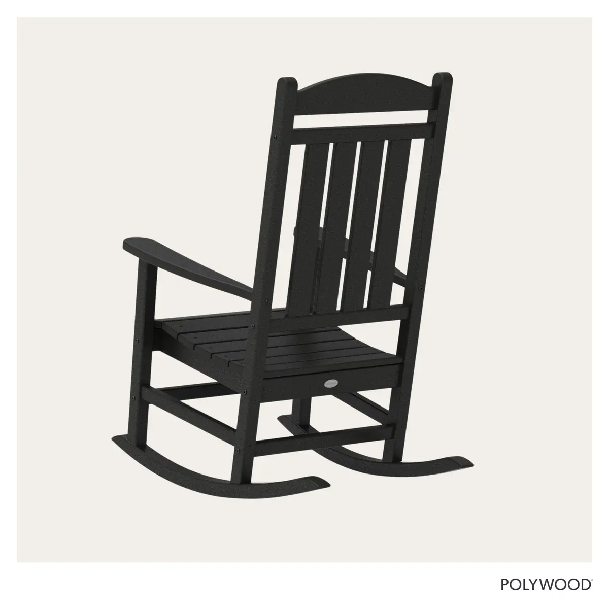 Polywood Presidential Rocking Chair in Black | Durable HDPE Outdoor Furniture (70-120 chars) - view 4