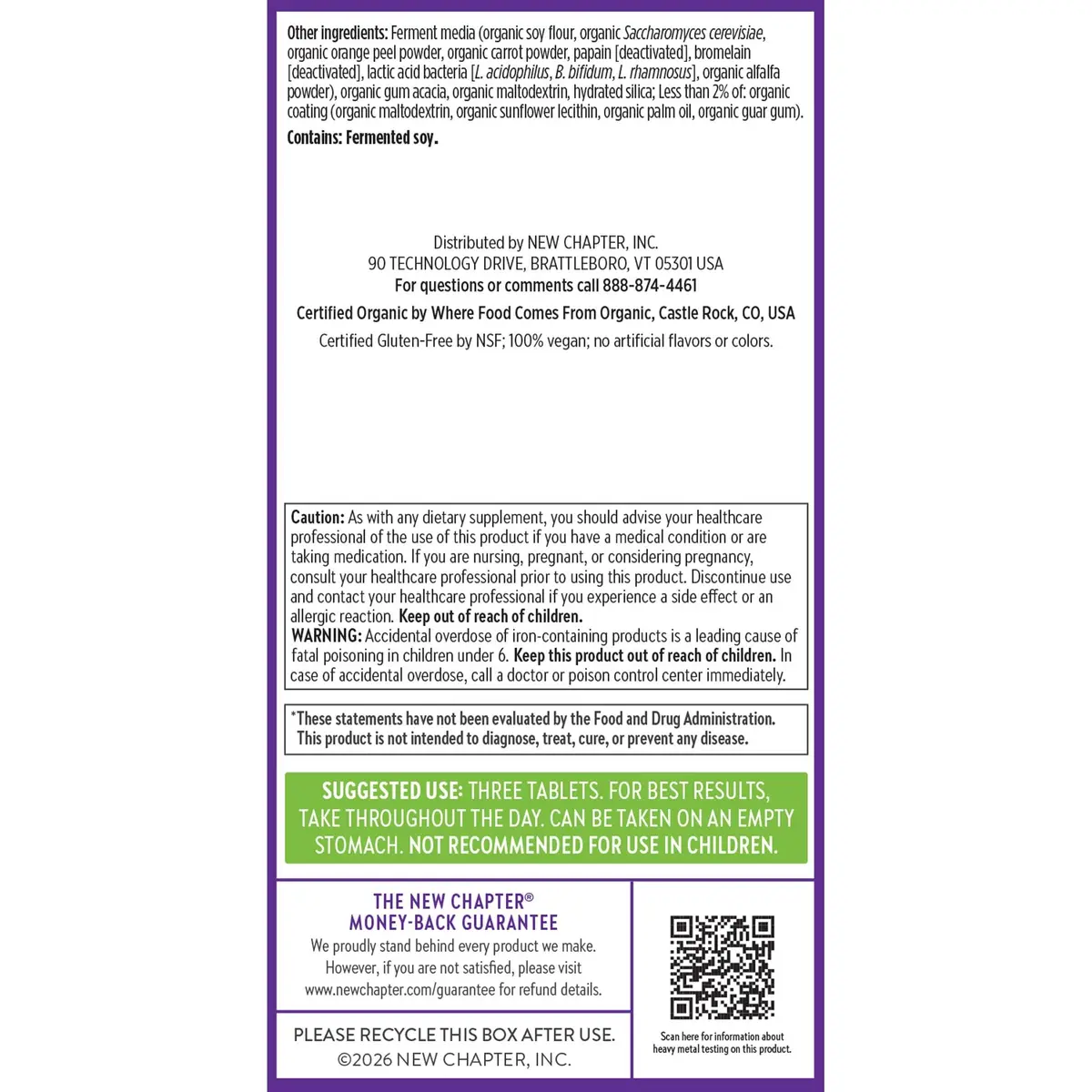 New Chapter Advanced Perfect Prenatal Vitamins 270 ct | Organic, Non-GMO, Support Baby & Mom - view 8