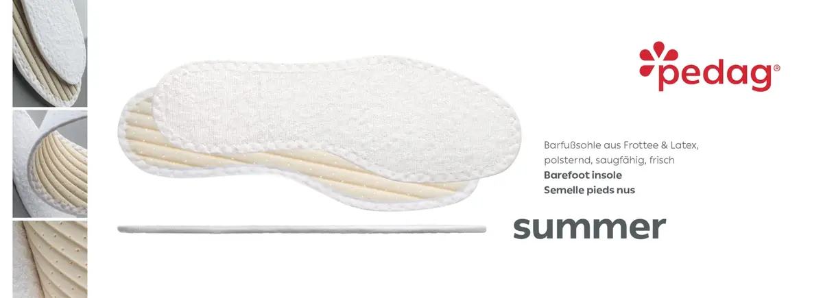 pedag Summer, Pure Terry Cotton Insoles | Absorbs Sweat & Controls Odor, Washable, US Men 15/ EU 48 - view 5