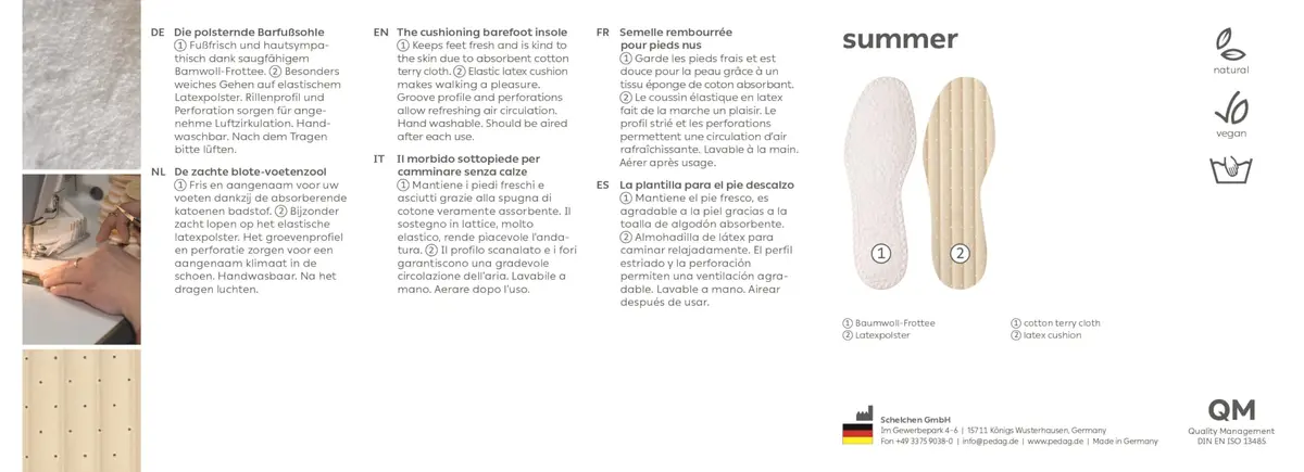 pedag Summer, Pure Terry Cotton Insoles | Absorbs Sweat & Controls Odor, Washable, US Men 15/ EU 48 - view 6