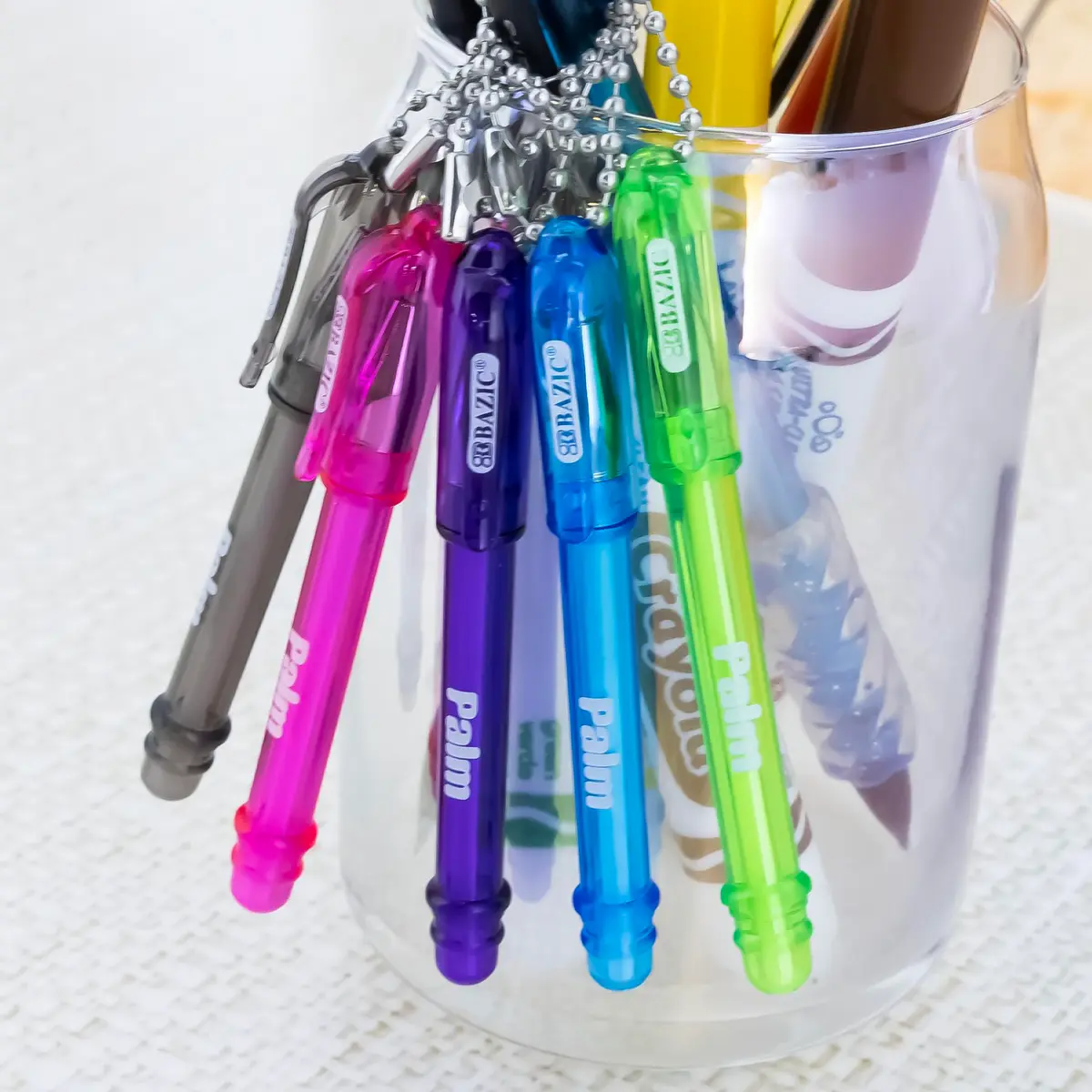 BAZIC PRODUCTS Palm Mini Ballpoint Pens, Key Chain, Black Ink, Medium, 5 Ct | Compact, Refillable, Dependable Performance - view 6