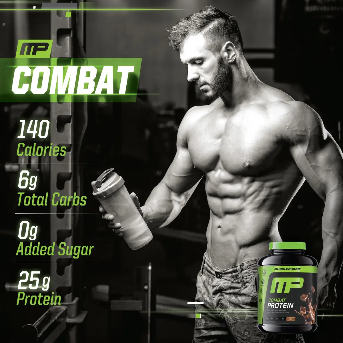 MusclePharm Combat Protein Powder, 4.2 lb | 25g Protein, Gluten Free, Chocolate Milk Flavor - view 5