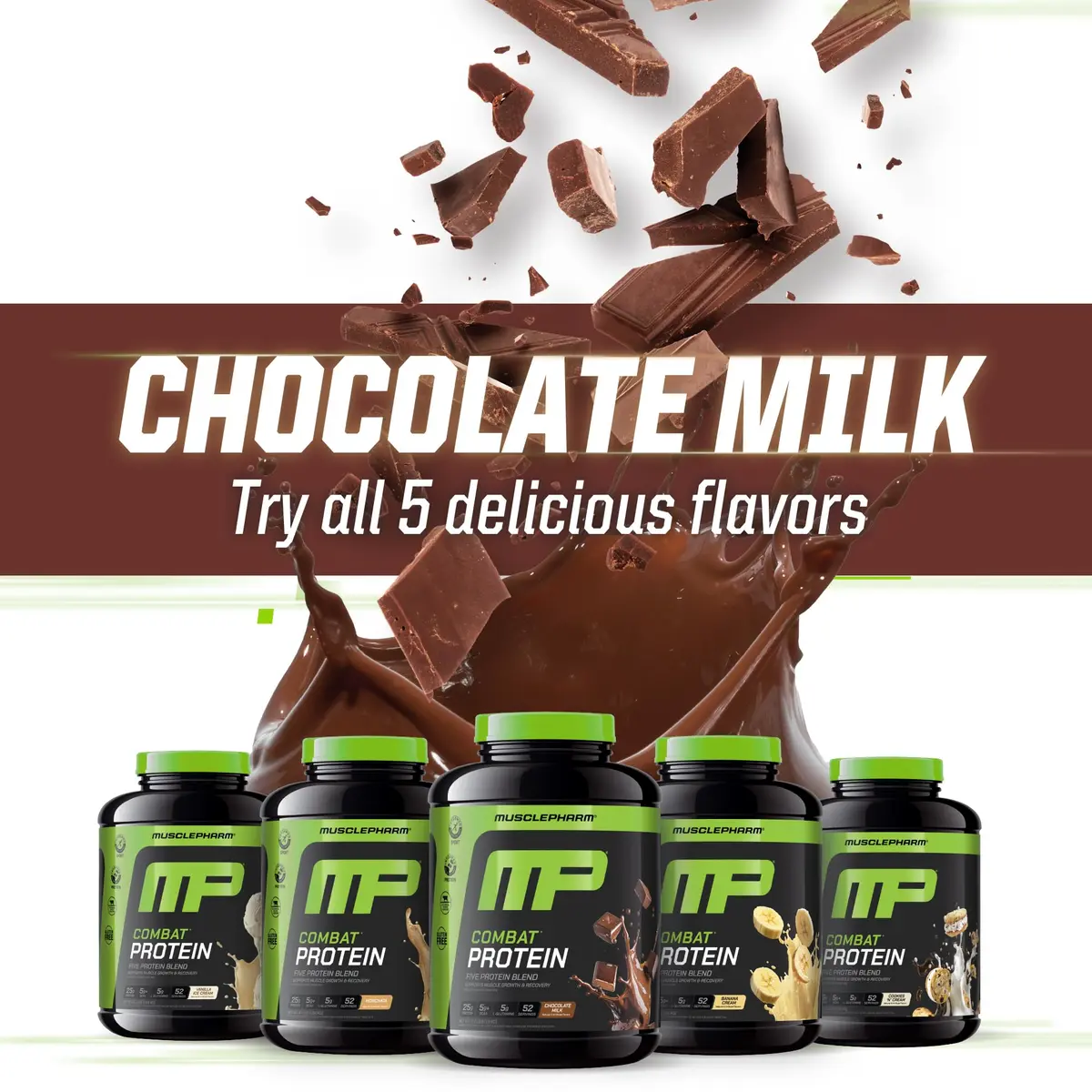 MusclePharm Combat Protein Powder, 4.2 lb | 25g Protein, Gluten Free, Chocolate Milk Flavor - view 7