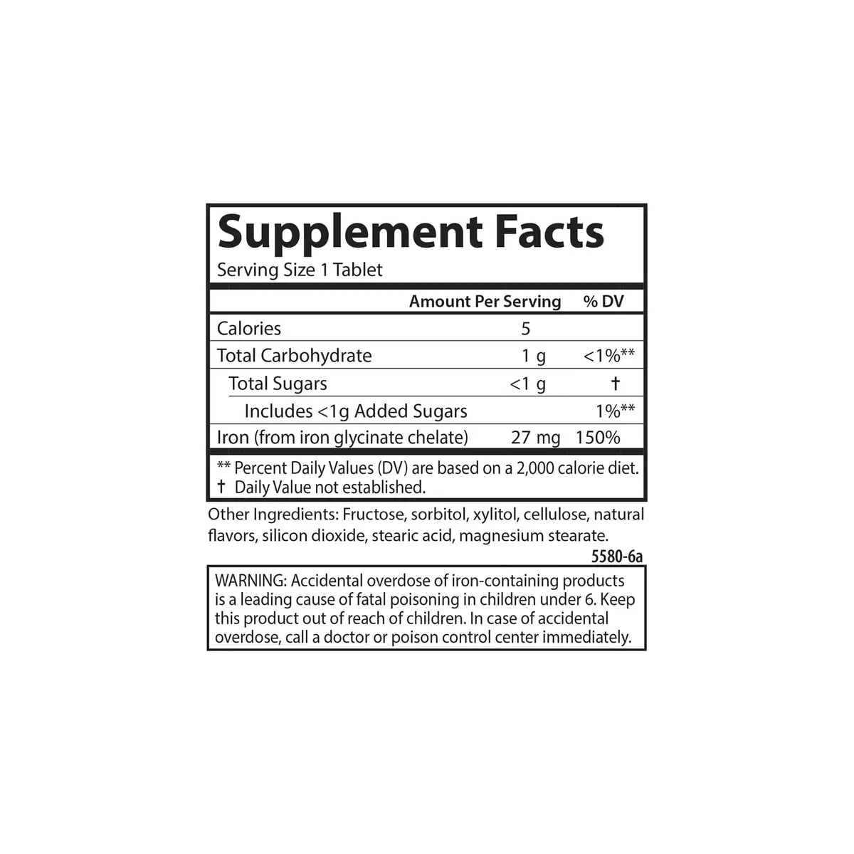 Carlson Chewable Iron, 27 mg | Superior Absorption, 30 Chewable Tablets - view 4