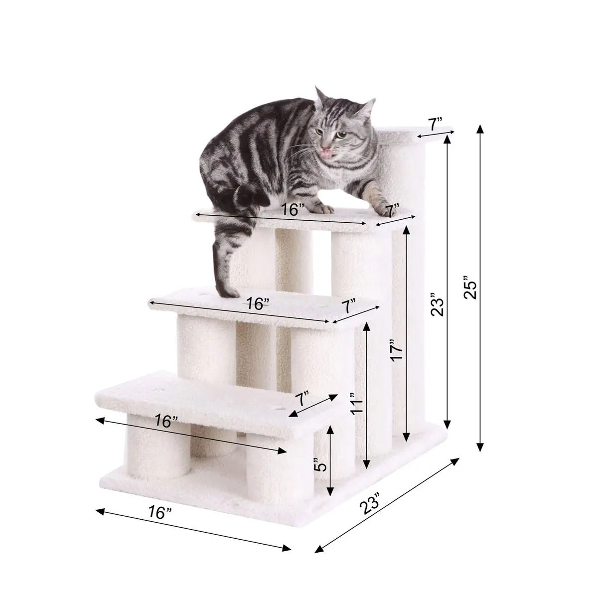 Armarkat Pet Steps, 4-steps, B4001, Ivory | Safe, Stylish Cat Ladder for Small Dogs - view 7