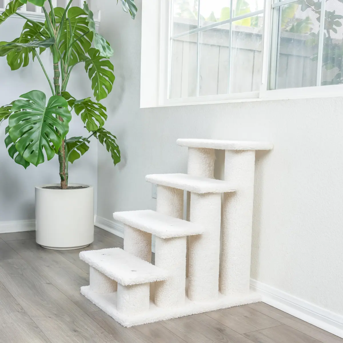Armarkat Pet Steps, 4-steps, B4001, Ivory | Safe, Stylish Cat Ladder for Small Dogs - view 3