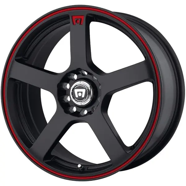 Motegi MR116 FS5 16x7 4x100/4.5 5.57 40mm Matte Black with Red Stripe | Performance Racing Wheel - view 3