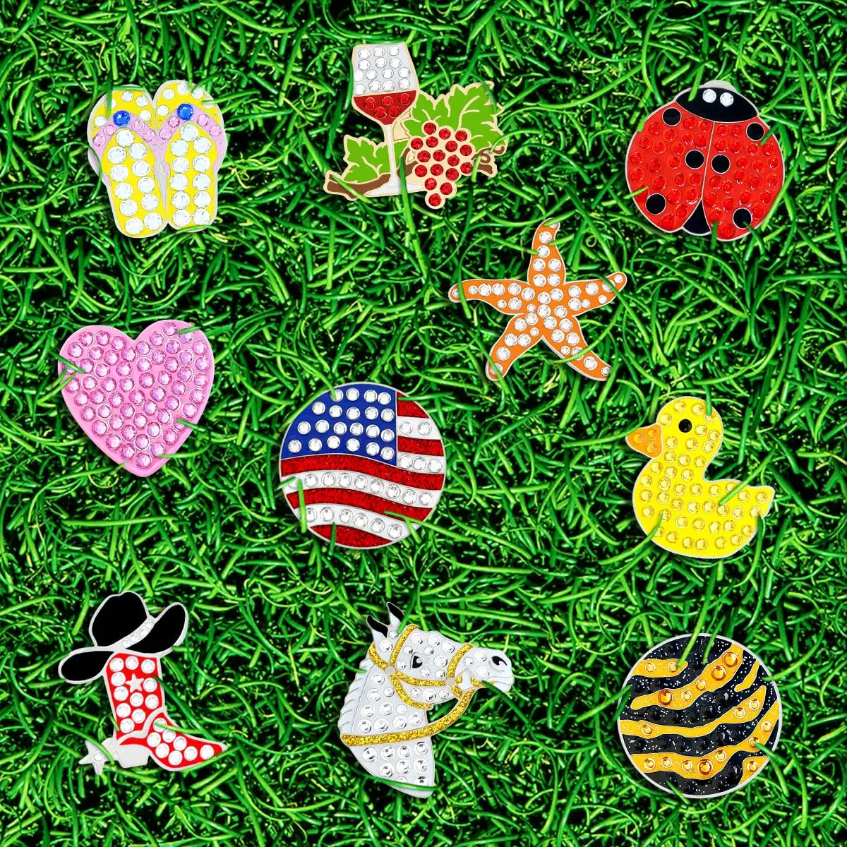NAVIKA Lady Luck Ladybug Golf Ball Marker with Austrian Crystals | Hat Clip Included | Good Luck Themed Golf Accessory | Sparkling Red - view 4