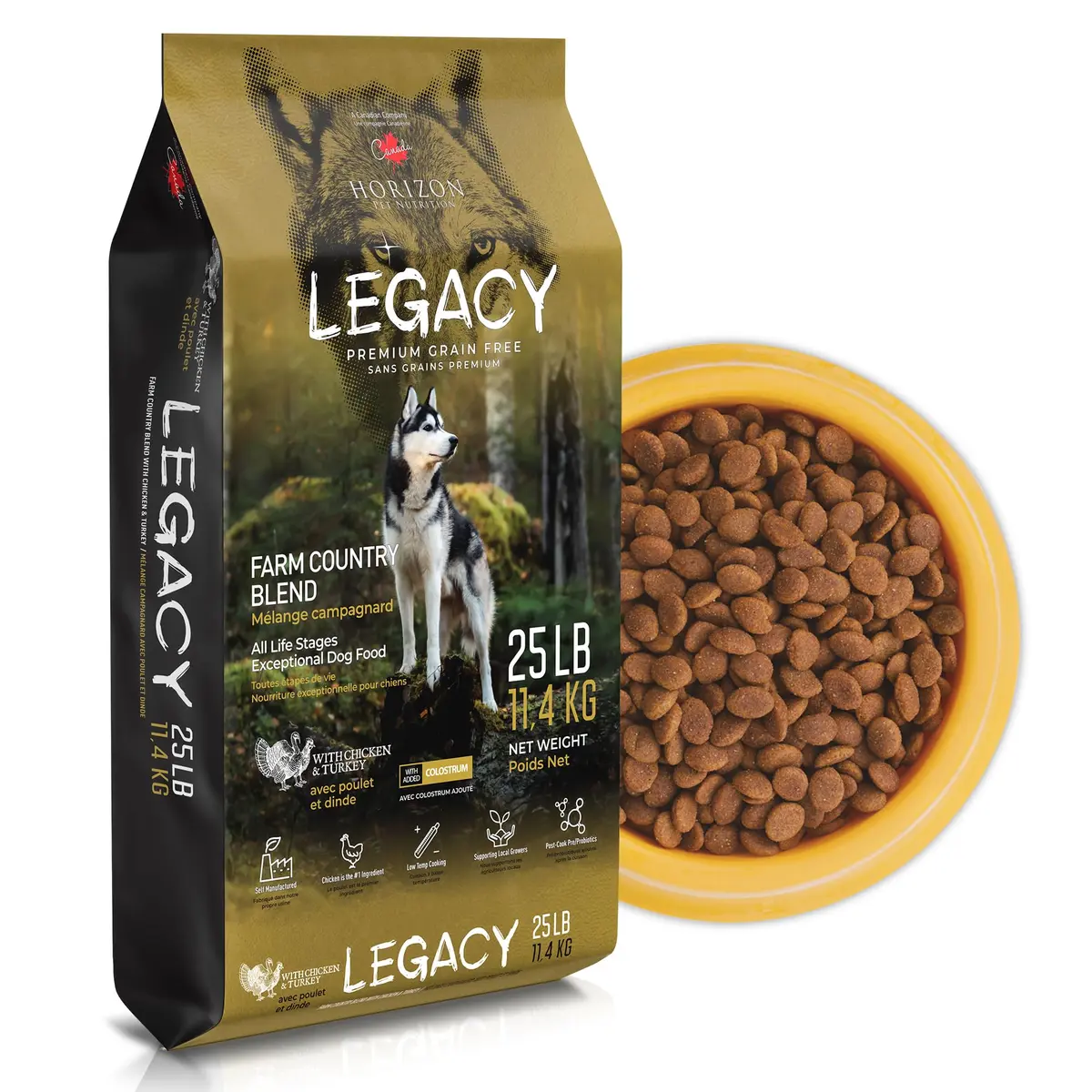 LEGACY High Protein Dog Food — Real Chicken & Turkey First Ingredient, Added Colostrum, Grain-Free, 25 lb | Supports Immunity & Digestion - main product image