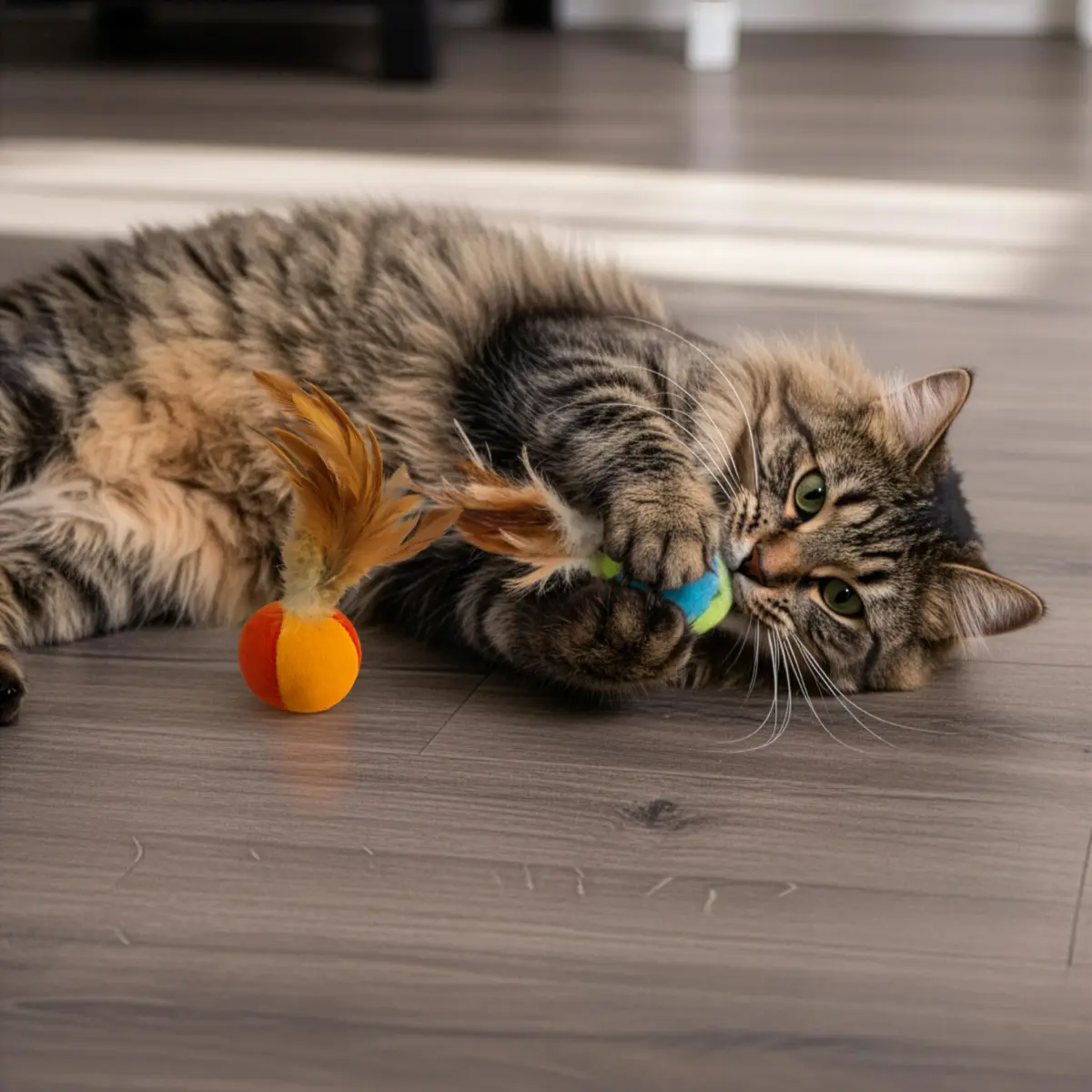 SmartyKat Flutter Balls Catnip Plush & Feather Toys, Set of 2 | Erratic Motion for Batting & Pouncing Fun - view 7