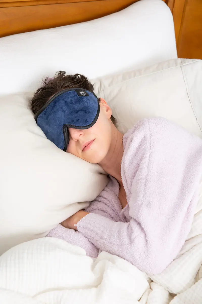 Dream Essentials Escape 3D Sleep Mask, Earplugs & Pouch | Contoured Light Block, Memory Foam, Navy Blue - view 5
