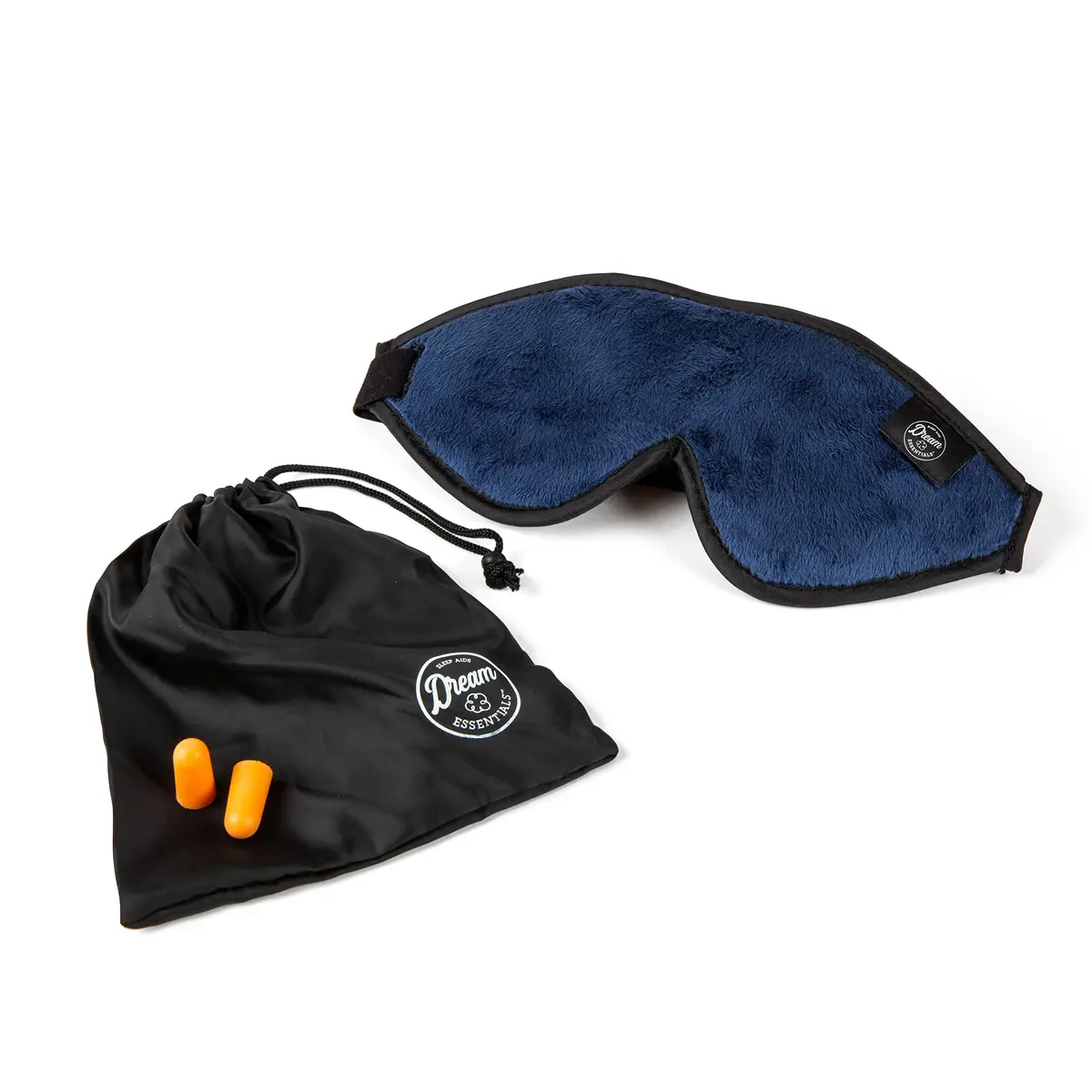 Dream Essentials Escape 3D Sleep Mask, Earplugs & Pouch | Contoured Light Block, Memory Foam, Navy Blue - view 4