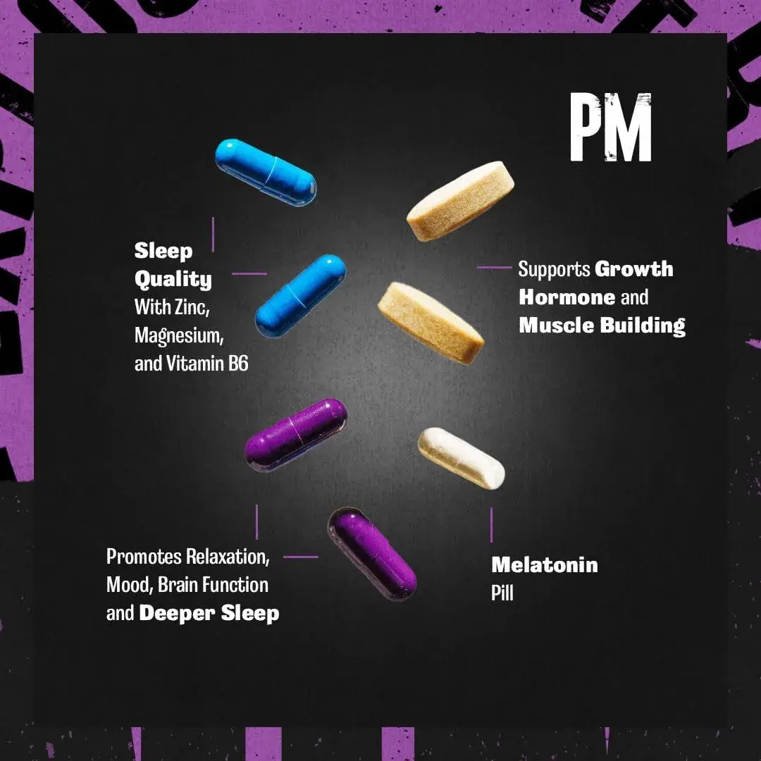Animal PM Sleep Aid for Adults 30 Count | Non-Habit Forming Relaxation with Melatonin, L-Theanine, Zinc, Magnesium, GABA - view 4
