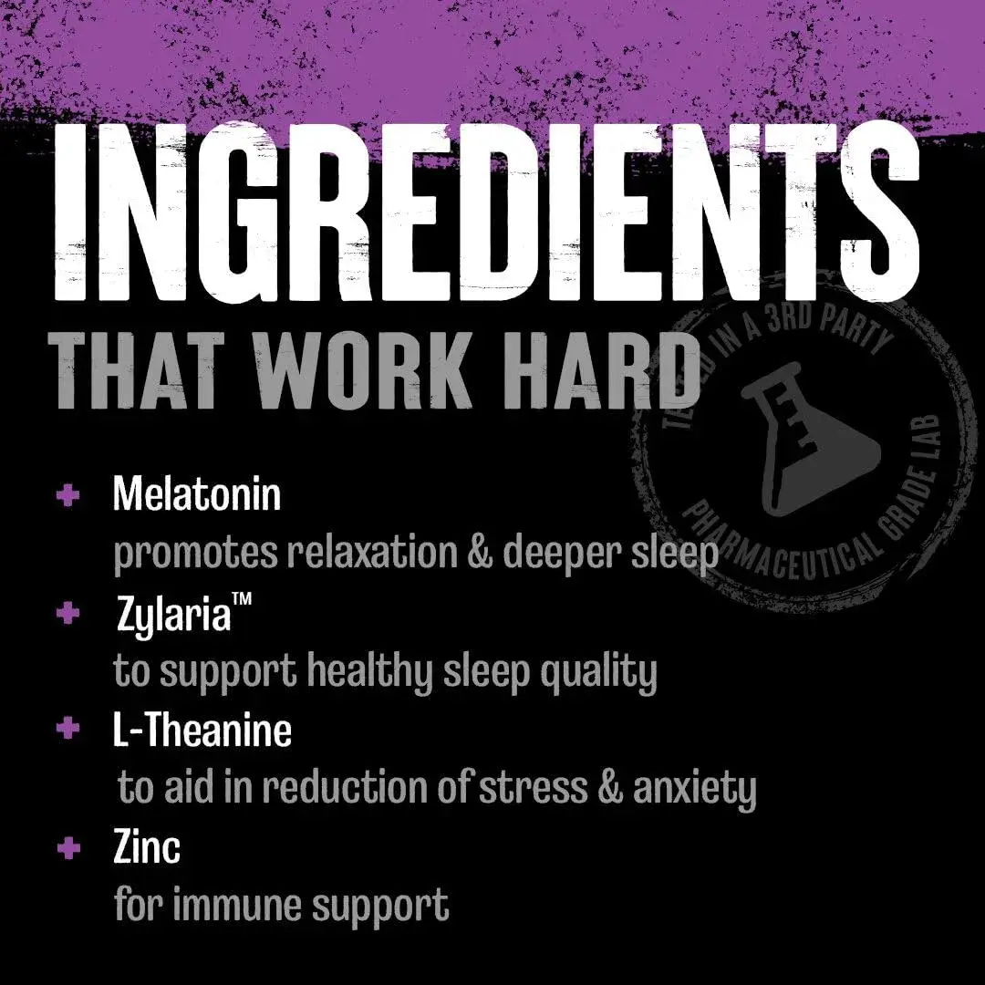 Animal PM Sleep Aid for Adults 30 Count | Non-Habit Forming Relaxation with Melatonin, L-Theanine, Zinc, Magnesium, GABA - view 3