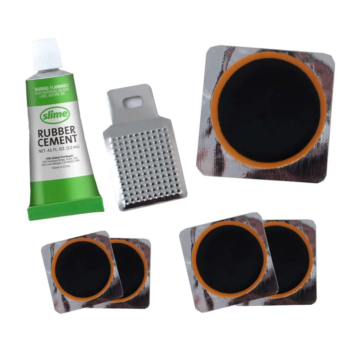 Slime Tube Rubber Patch Kit 5 Patches, Scuffer & Glue | Fixes Bike Punctures - view 2