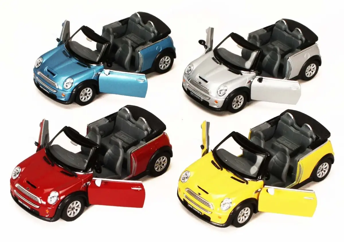 KiNSMART - Mini Cooper S 5" 1:28 Scale Die Cast Metal Model Toy Car (4 Set) - main product image