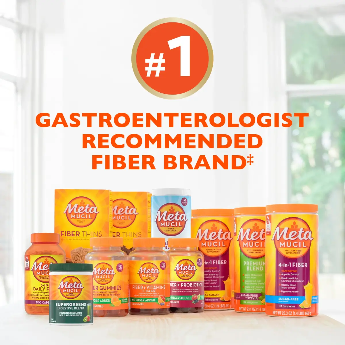 Metamucil Sugar-Free Orange Psyllium Husk Fiber Powder 180 Servings (180 tsp) | Supports Digestive Health & Heart Health - view 7