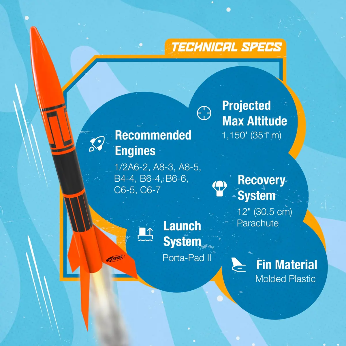 Estes Alpha III Rocket-Building Kit | Beginner Model for Ages 10+ with Launch Pad & Controller - view 5