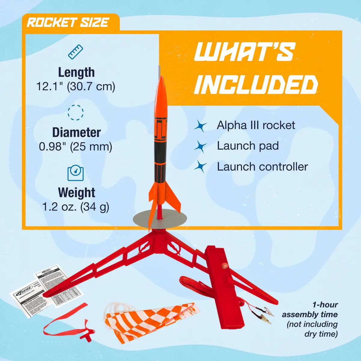 Estes Alpha III Rocket-Building Kit | Beginner Model for Ages 10+ with Launch Pad & Controller - view 3