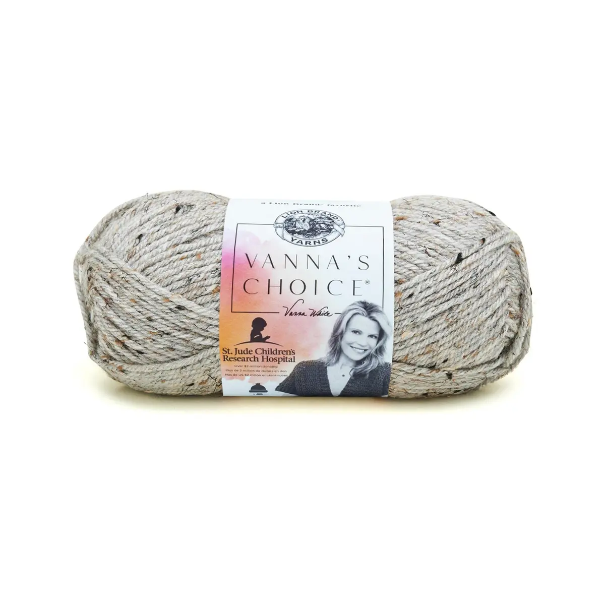 Lion Brand Yarn Vanna's Choice Yarn, Grey Marble | Soft, Durable Crochet & Knitting Fiber (70–100g, 145 yards) - main product image